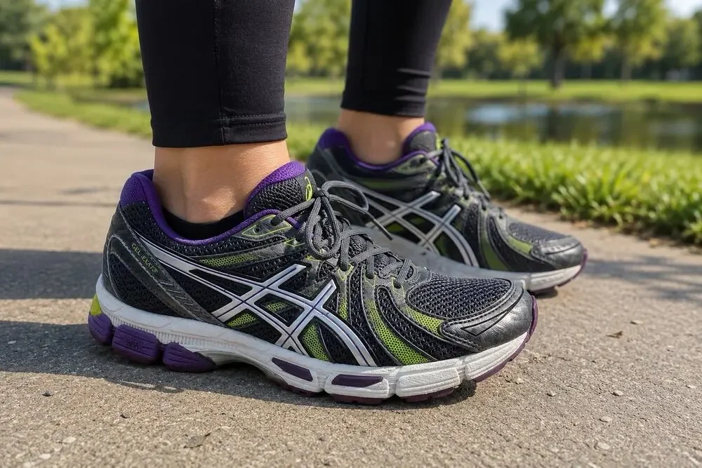 ASICS GEL-Exalt Women’s 6.5 Gray Purple Running Shoes T379N DuoMax Athletic